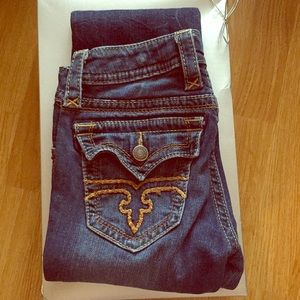 Rock Revival medium/ dark blue jeans